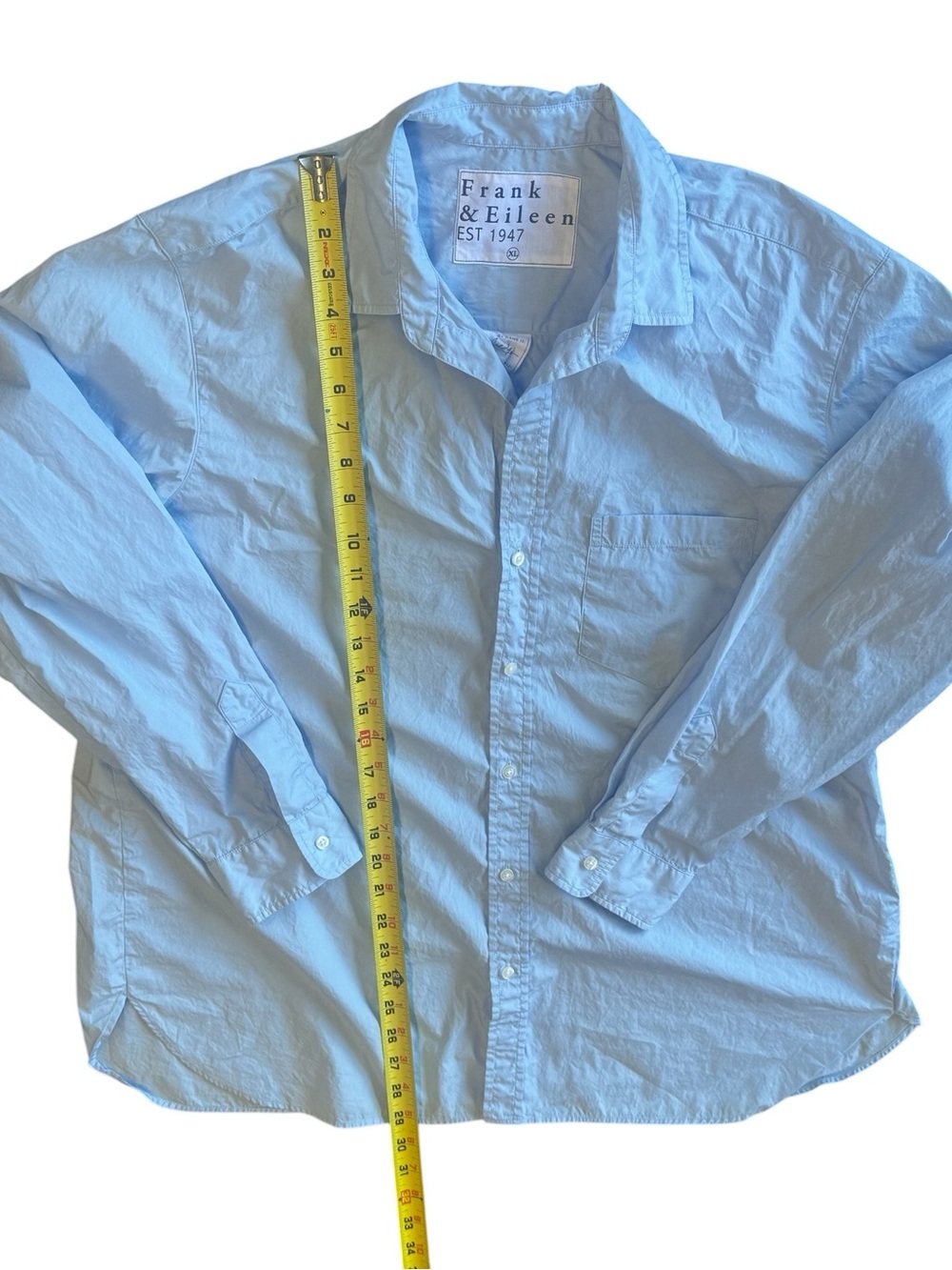 Frank & Eileen Joedy women’s Men's style light Blue Classic Button-Down Shirt - Picture 4 of 10